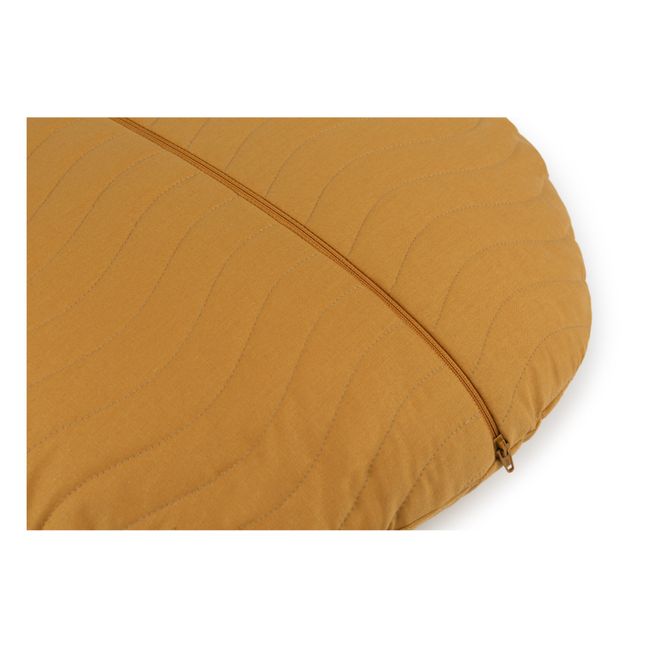 Cojín redondo Sitges de algodón orgánico | Amarillo