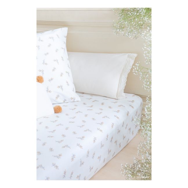 Drap-housse en coton bio Tibet | Crème