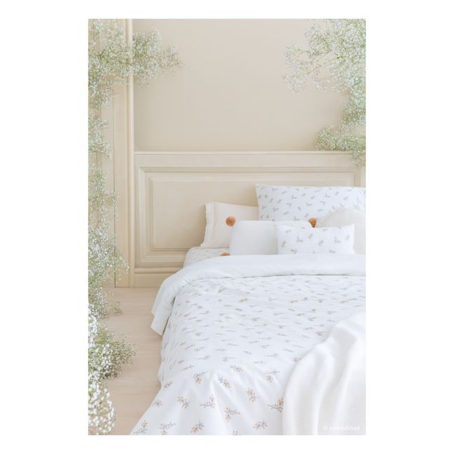 Set di biancheria da letto, modello: Himalaya Flore in cotone bio | Crema