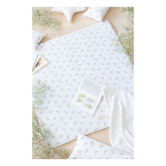 Tapis de jeu Colorado Flore en coton bio | Crème