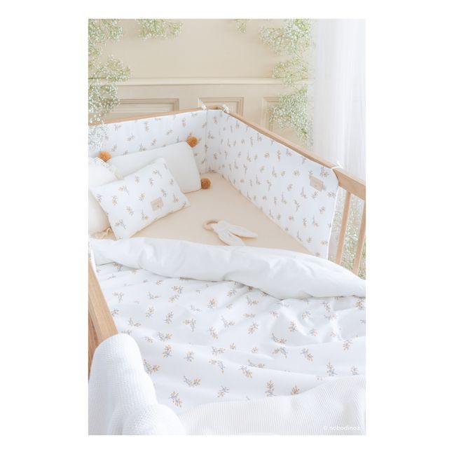 Protector de cama Flore de algodón bío | Crema