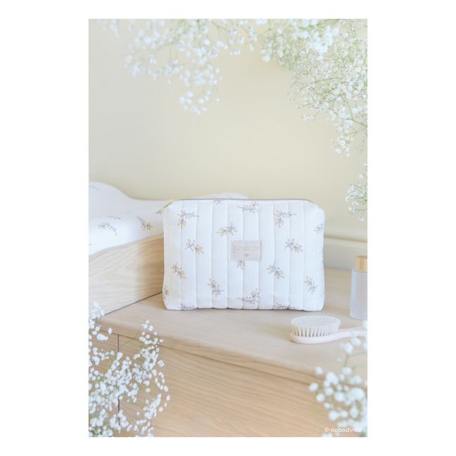 Neceser de baño Travel Flore de algodón orgánico | Crema