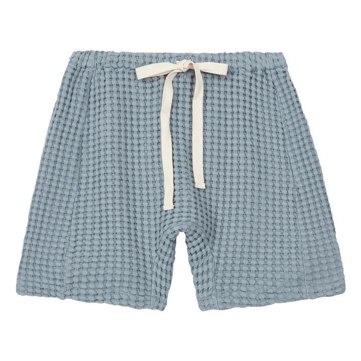 Haru Organic Cotton Waffle Shorts | Grey blue- Product image n°0