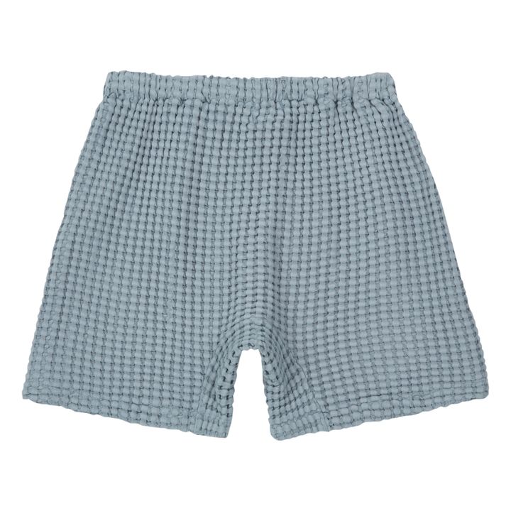 Haru Organic Cotton Waffle Shorts | Grey blue- Product image n°2