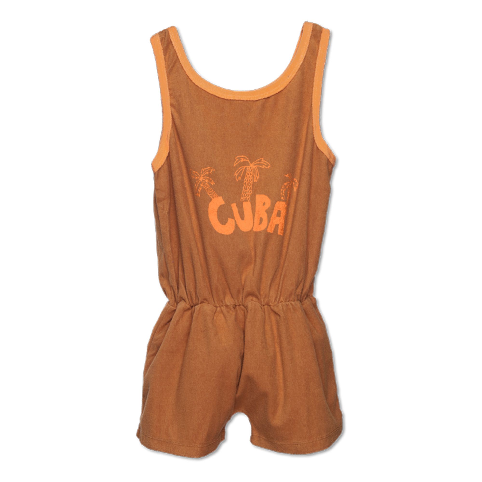 Cuba Terry Cloth Playsuit Cannelle- Product image n°0