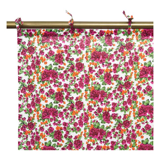Cortina de algodón Flores Crawford 115x280 cm | Rosa