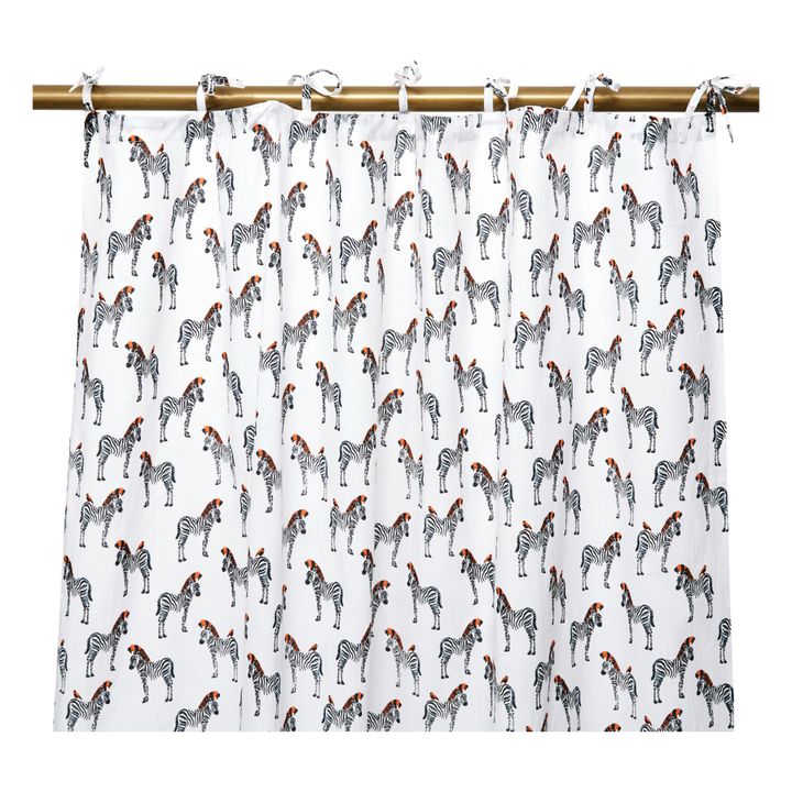 Zebra Cotton Curtains 115 x 280 cm Nero- Immagine del prodotto n°0