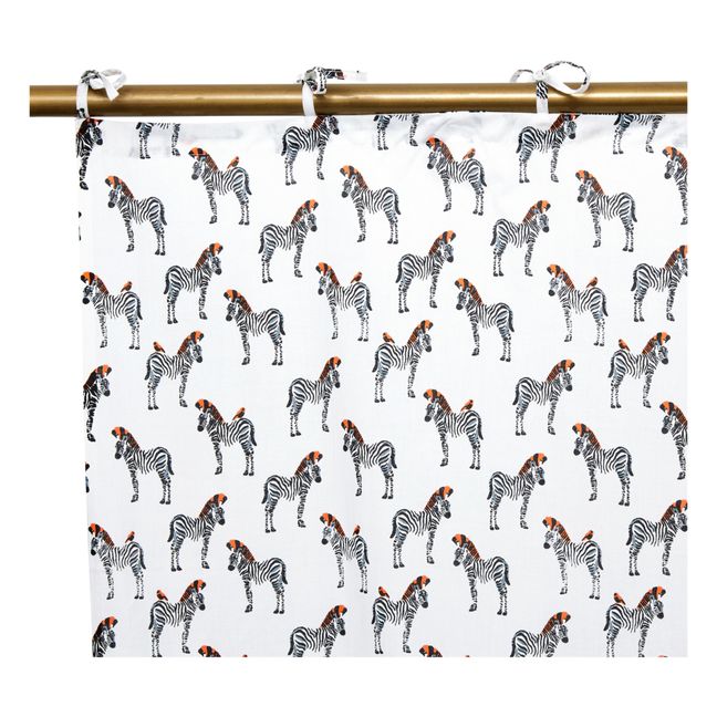 Zebra Cotton Curtains 115 x 280 cm Nero