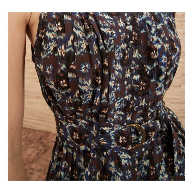 Dioni Silk Crepe Dress Blu marino