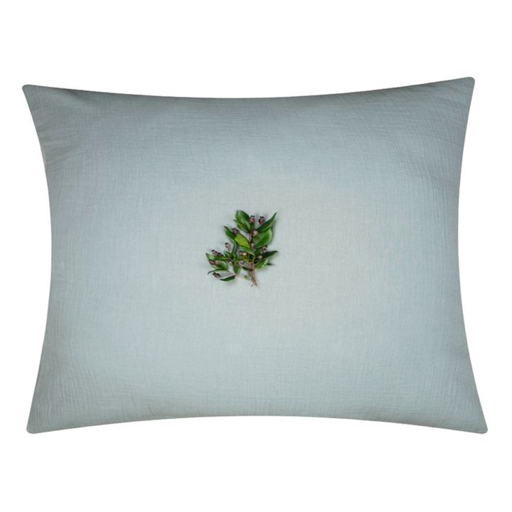 Juego de cama de gasa de algodón bío | Azul verde- Imagen del producto n°1
