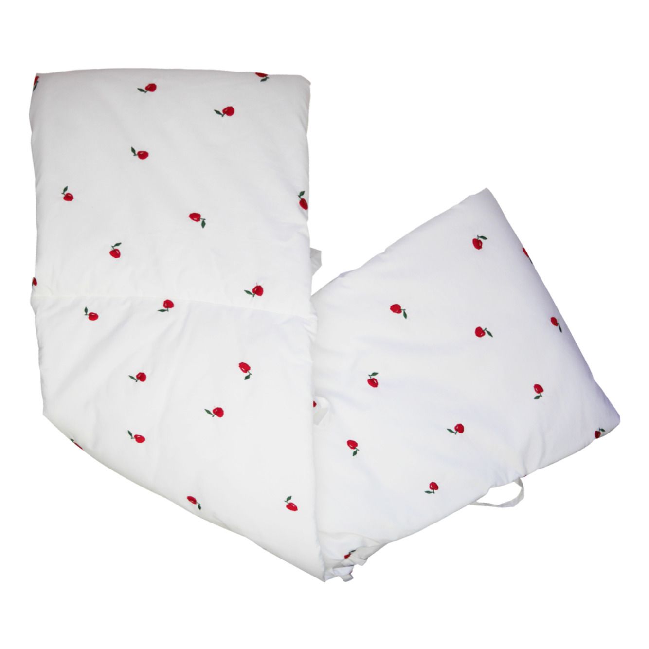 Apple Organic Cotton Bed Bumper | White- Product image n°0
