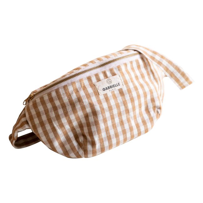 Riñonera de algodón Estampado vichy | Camel