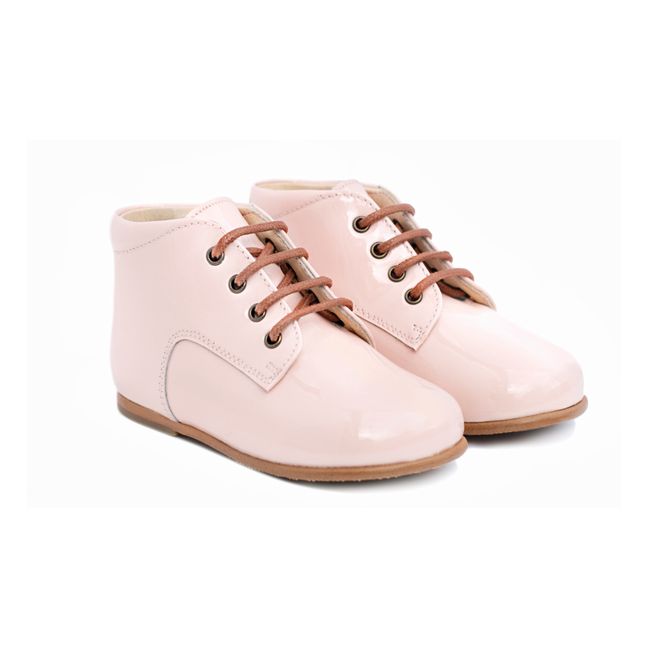 First Lace-Up Boots Pink