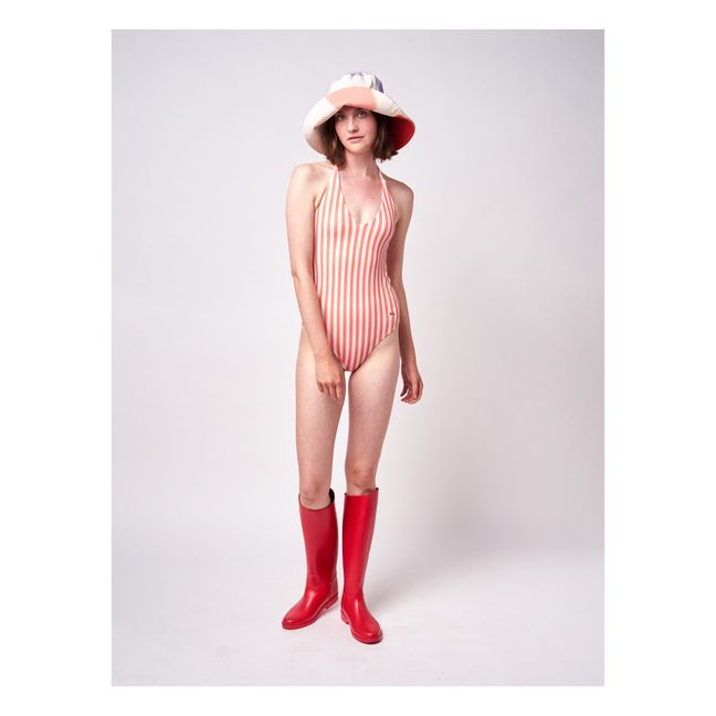 Recycled Polyamide Striped Swimsuit - Women’s Collection Orange