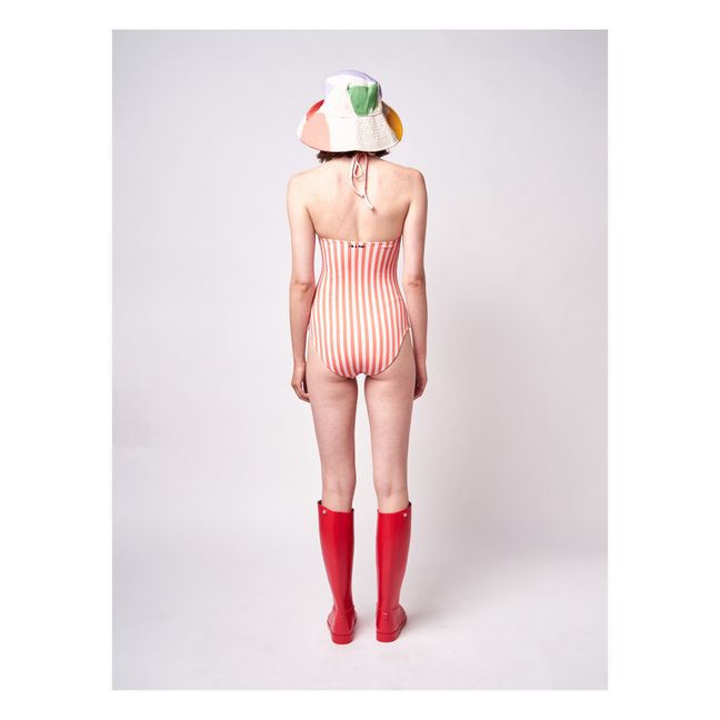 Recycled Polyamide Striped Swimsuit - Women’s Collection Orange