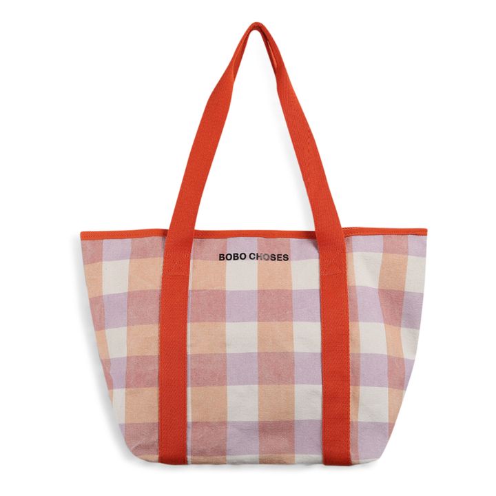 Organic Cotton Checked Tote Bag - Women’s Collection - Rust Bobo Choses ...