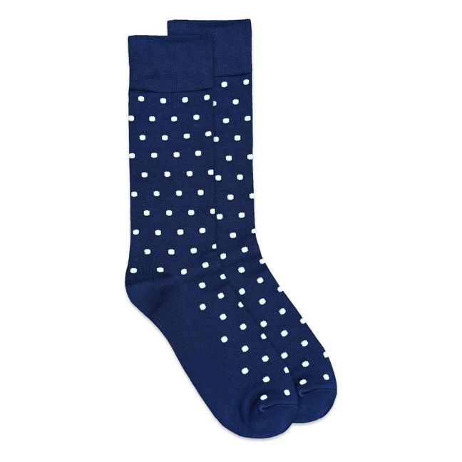 Polka Dot Bamboo Socks Navy blue