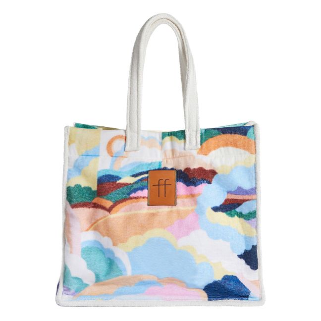 “Up Above in the Sky” Terry Cloth Tote Bag Azul