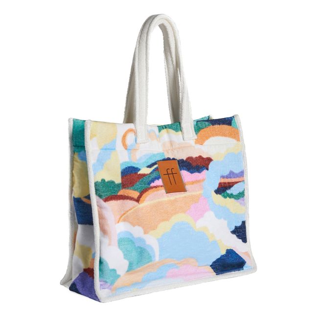 “Up Above in the Sky” Terry Cloth Tote Bag Blue