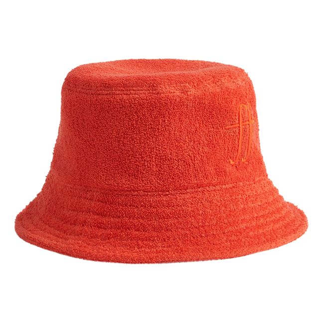 Terry Cloth Bucket Hat Red