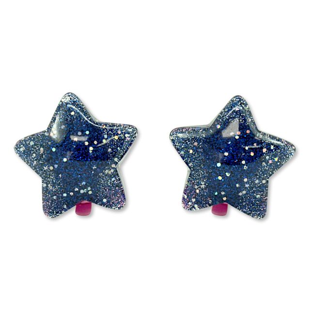 Star Earrings | Navy blue