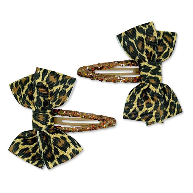 Haarspangen-Set Leopard  Braun