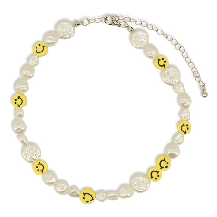 Collana, con perle e smile Bianco- Immagine del prodotto n°0