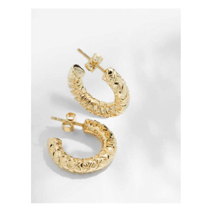 Charlotte - Small engraved hoop earrings | Gold- Product image n°2