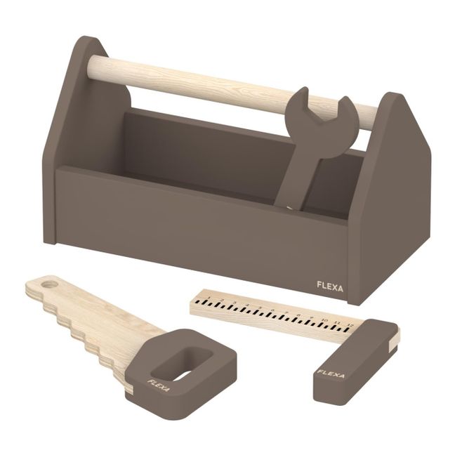 Werkzeugkasten aus Holz - 4er-Set | Dunkelgrau