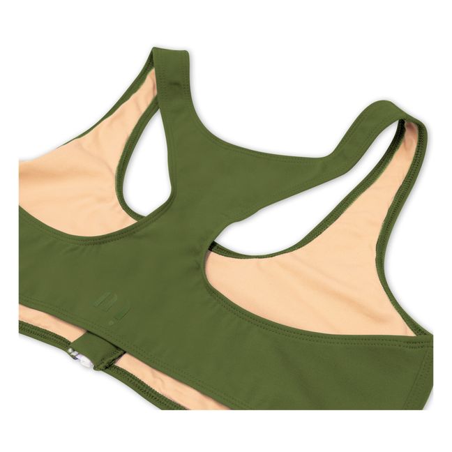 Sopra del costume da bagno, con zip | Verde militare