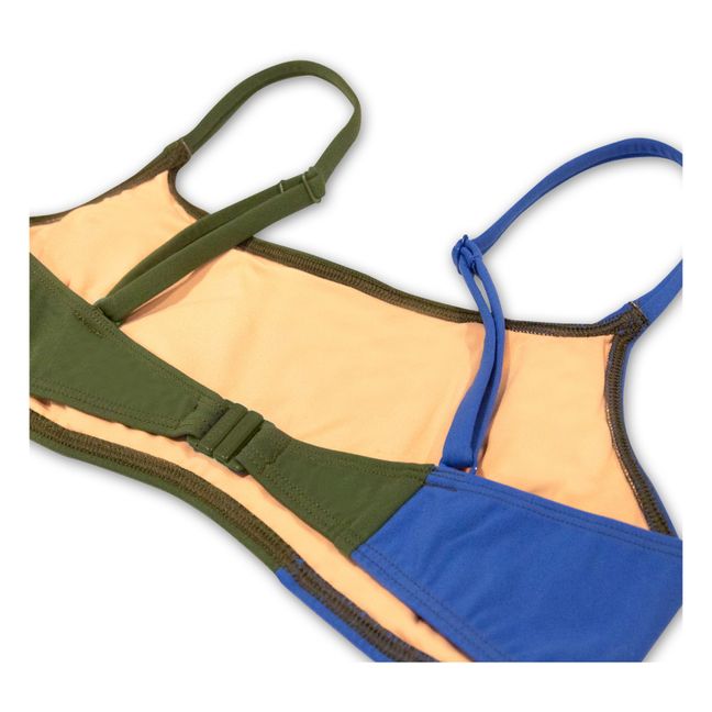 Bralette Badeanzug-Oberteil Zweifarbig Khaki