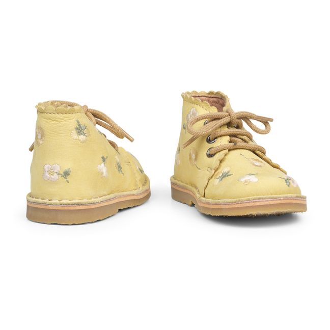 Lace-Up Embroidered Boots - Uniqua Capsule Collection  Giallo