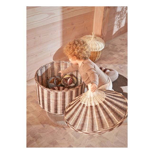 Panier de rangement Cirque en rotin - Set de 2 | Noisette