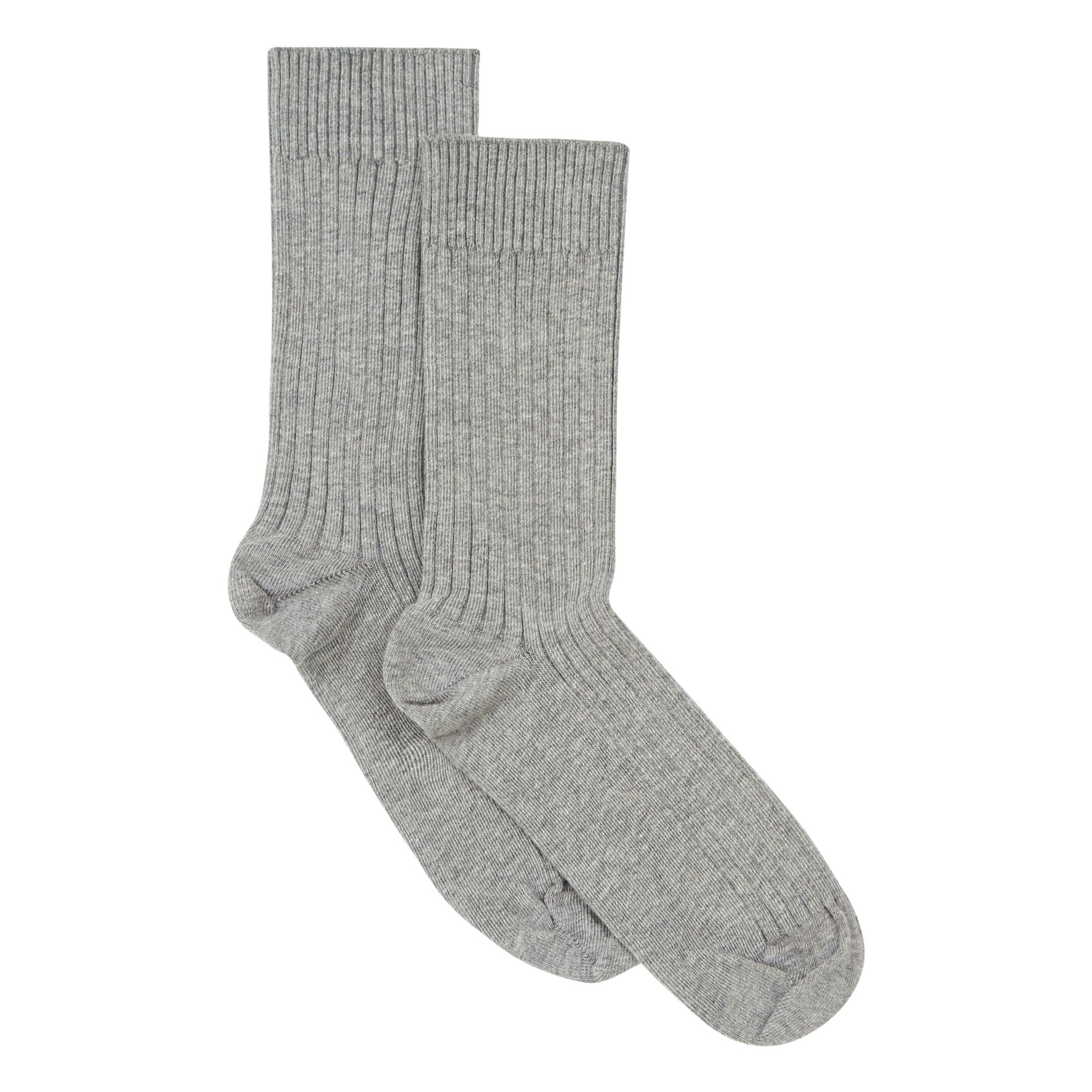 Gerippte kurze Socken | Grau- Produktbild Nr. 0