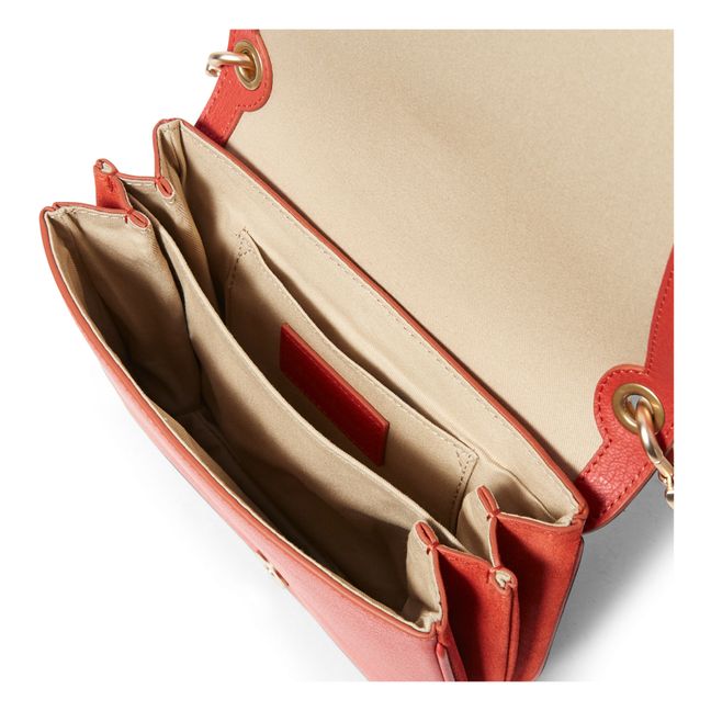 Hana Dual-Material Bag Red