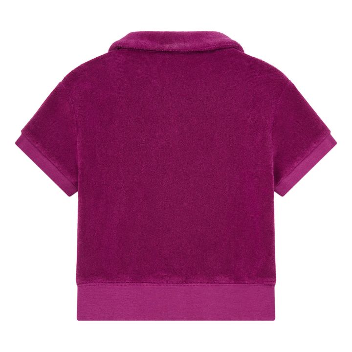 Organic Terry Cloth Polo Shirt Blackcurrent- Product image n°3