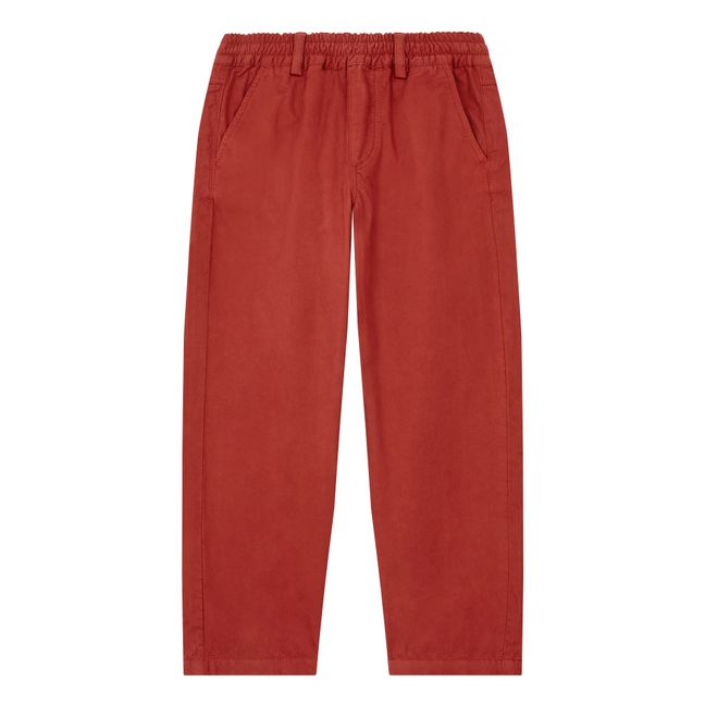 Adjustable Waist Trousers Brick red