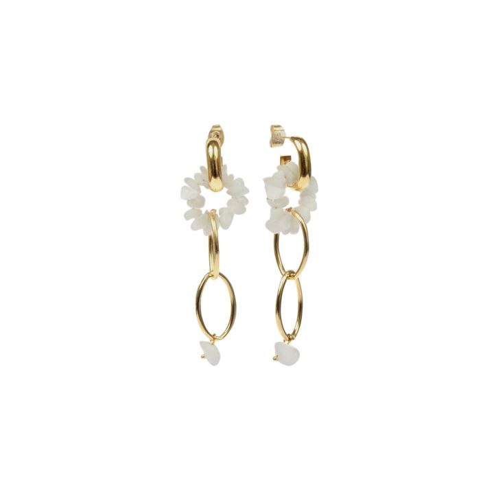 Yvette Maxi Earrings | White- Product image n°0