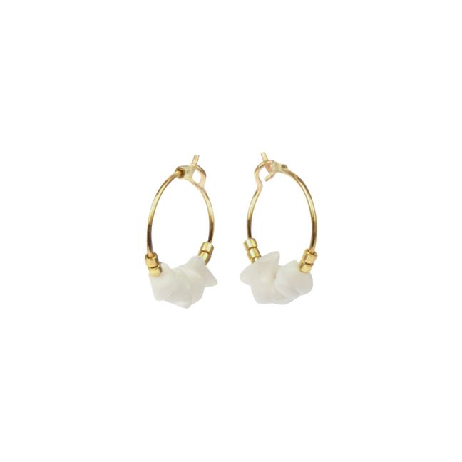 Yvette Hoop Earrings White