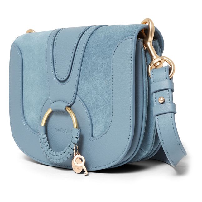 Hana Dual-Material Bag Grey blue