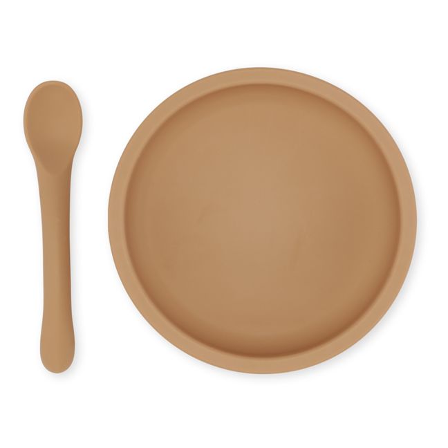 Silicone Plate and Spoon Caramel