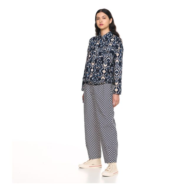 Pasha Checked Trousers Navy blue