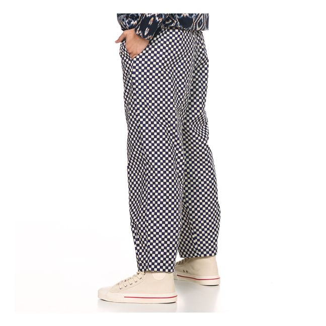Pasha Checked Trousers Navy blue