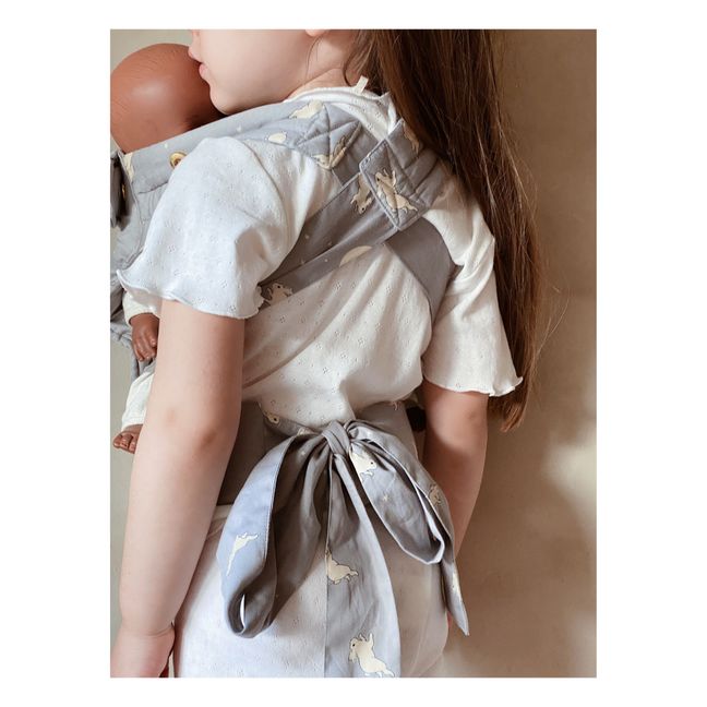 Porte-bébé pour poupée en coton bio Bleu gris