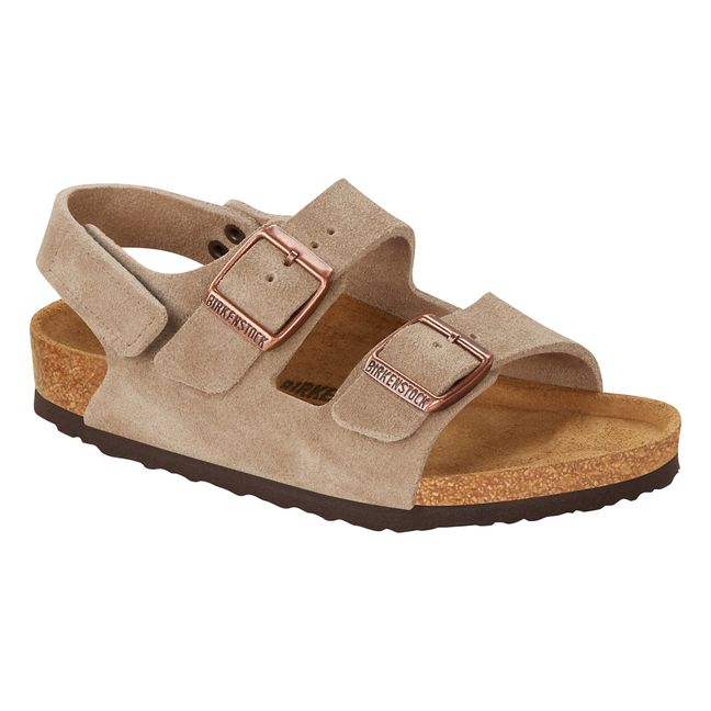 Milano HL Suede Velcro Sandals | Taupe brown