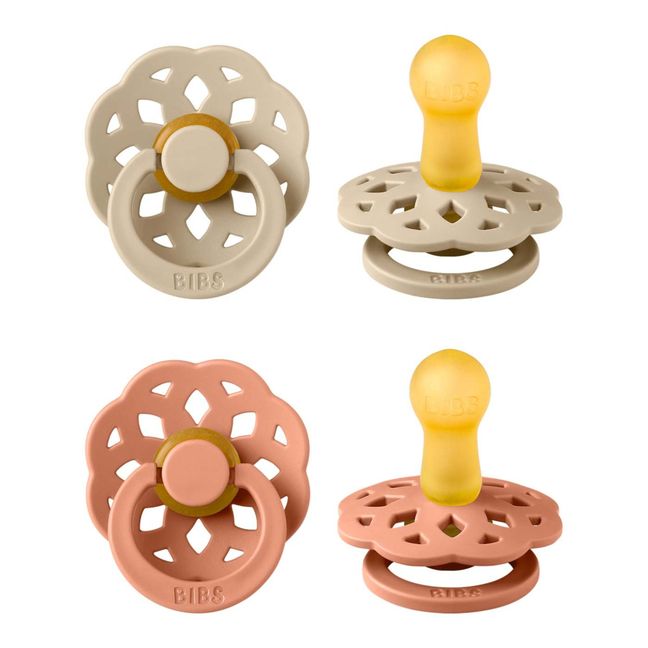 Tétines en caoutchouc naturel Bohème - Set de 2 | Rose pêche