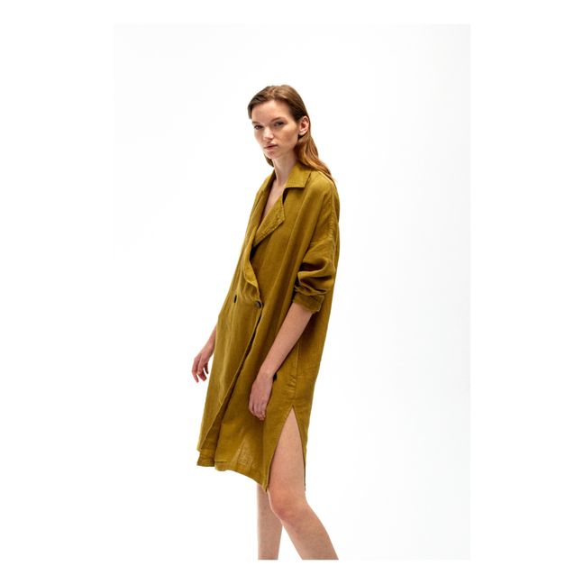 Dagia Long Linen Jacket - Women’s Collection - Camel
