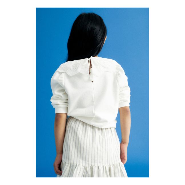 Striped Mini Skirt White