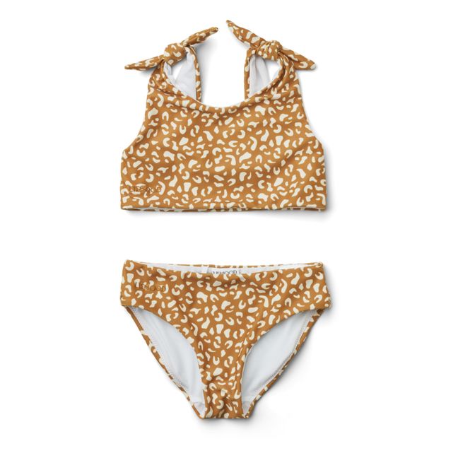 Bow Recycled Polyester Swimsuit Caramello