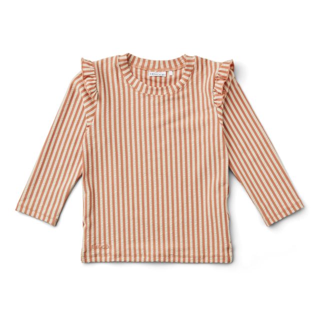 Tenley Recycled Polyester Striped Anti-UV T-shirt Rosa
